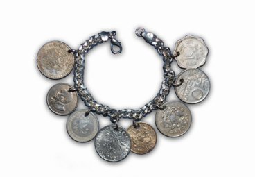 Silver Foreign Coin Bracelet